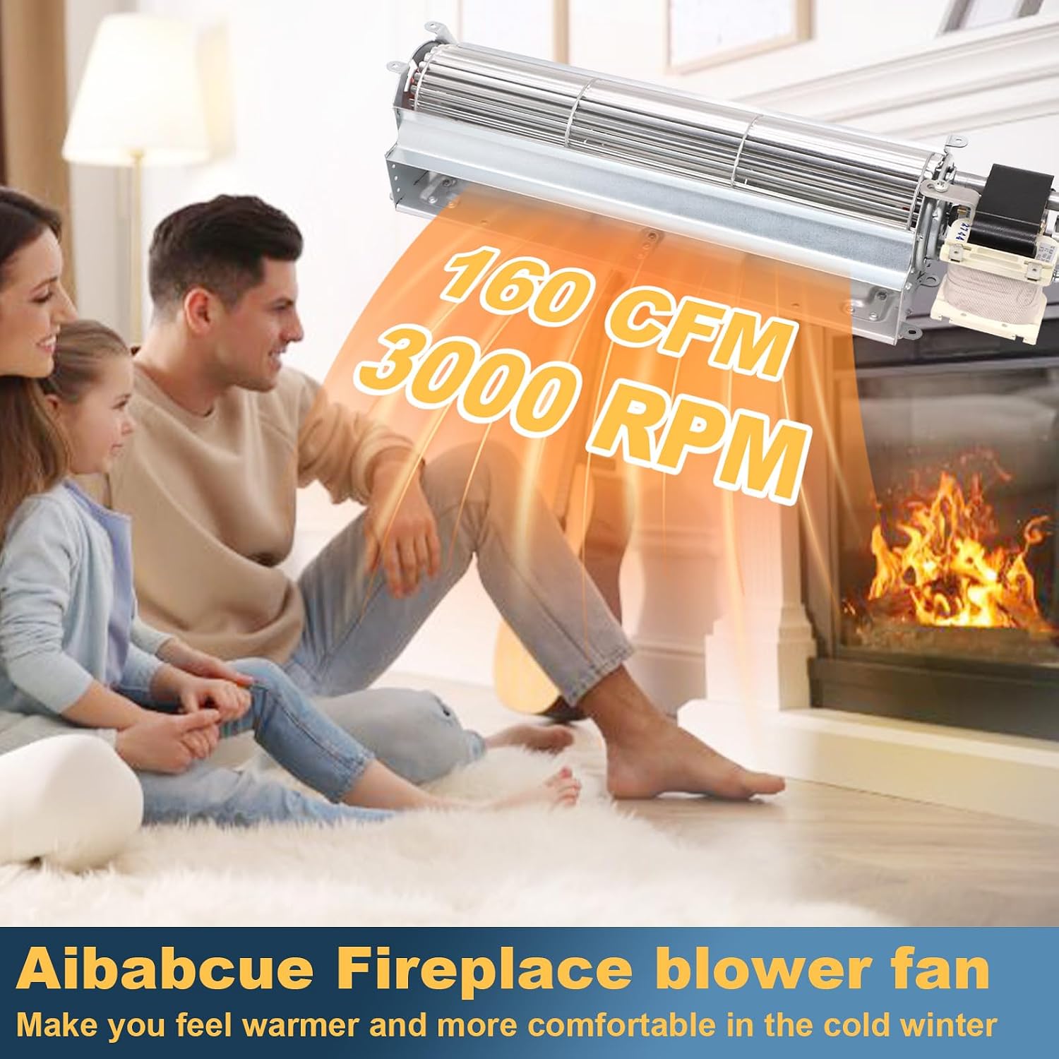 Replacement Fireplace Blower Kit for Desa, FMI, Vanguard, Vexar, Comfort Flame Glow, GA3650T GA3650TB GA3700T GA3700TA BKT Fireplaces Fan Blower with Thermostat