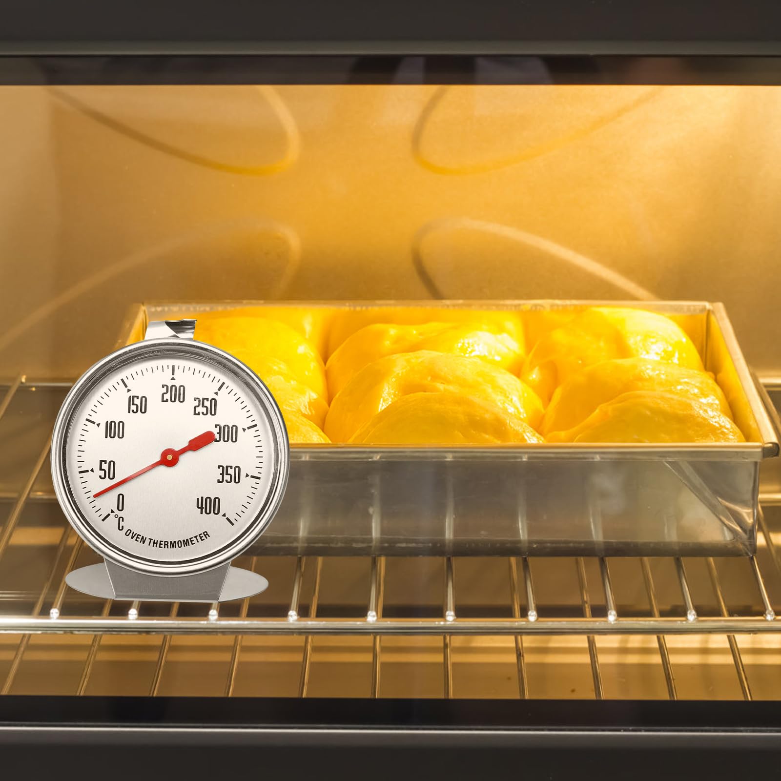 Termometro Da Forno In Acciaio Inox 0-400°C - Con Gancio E Base, Lettura Facile Per Cucina - Foto 2