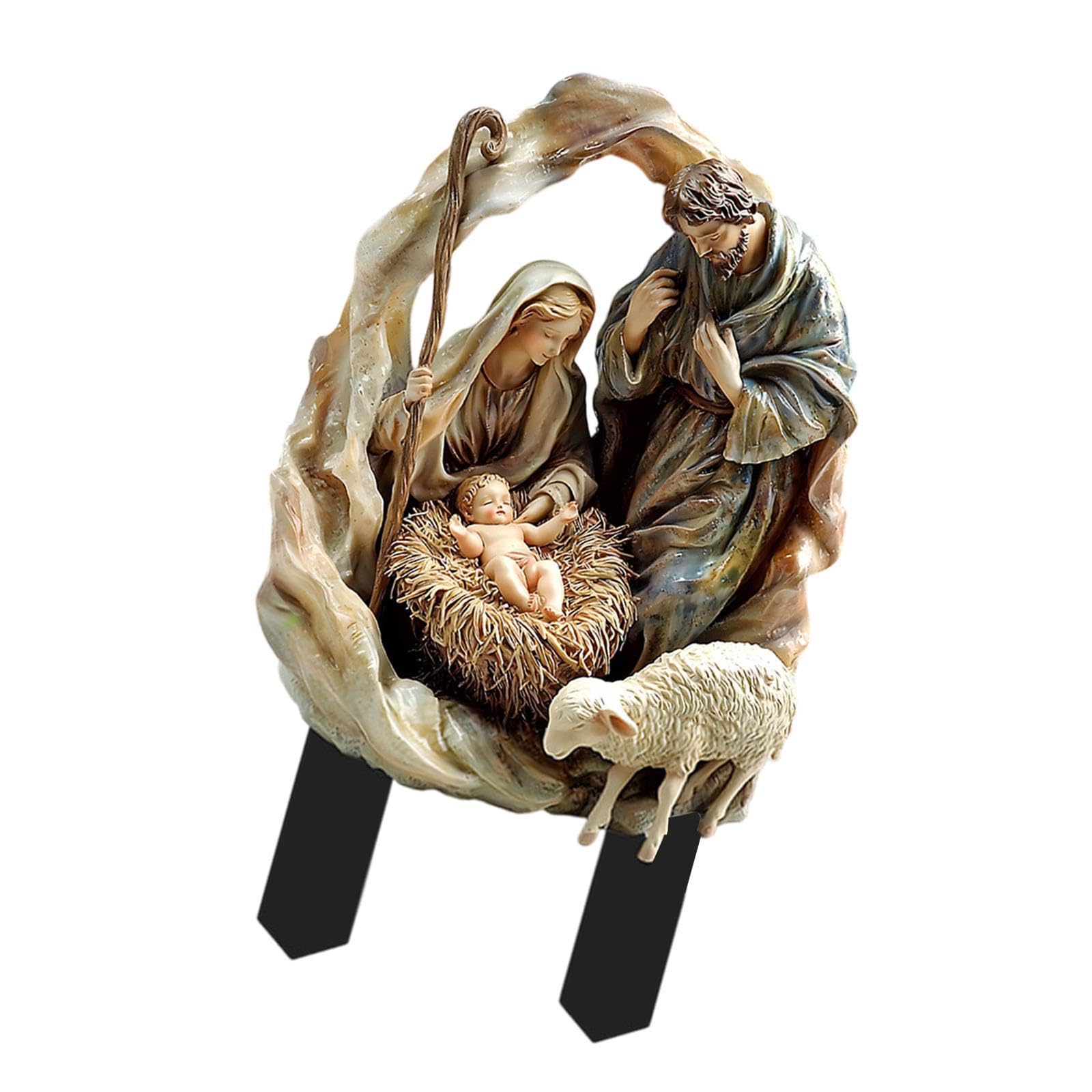 Holy Family Landscape Garden Stake 2D Display Outdoor Planter Pot Decoration Style B-image-22