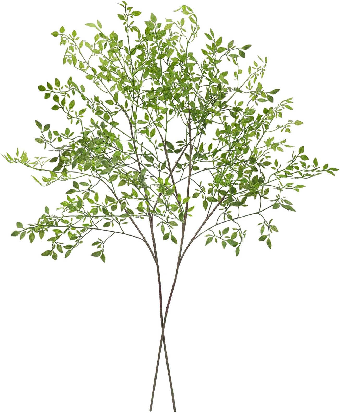 CEWOR Artificial Plants 2PCS 43.3 Inch Green Nandina Tall Plants for Wedding Shop Garden Office Home Dรฉcor Greenery Stems Fake Branches for Vase Indoor