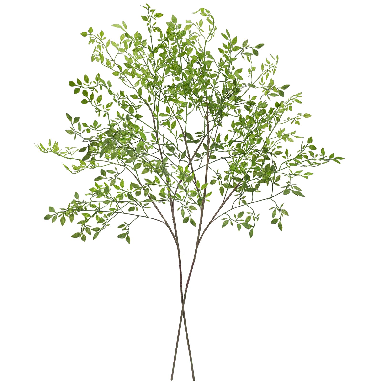 Plantes artificielles nandina vertes 110 cm lot de 2 tiges flexibles au feuillage dense pour grand vase