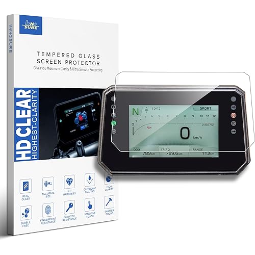Tempered Glass Screen Protector for Yamaha YZF R9/MT-07/Tracer 7(GT) (2025+), MT-09(SP)/XSR 900 GP (2024+) Motorcycle Instrument 5" Screen 9H Anti Scratch/Fingerprint (HD Clear)