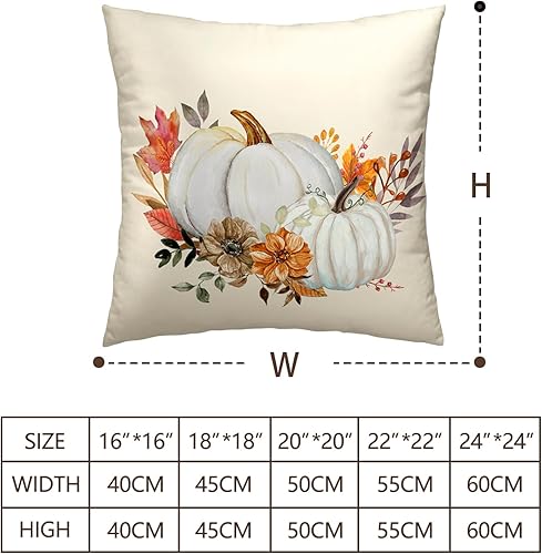 Miniatura 6 de Fundas de almohada de otoño de 22 x 22 pulgadas, juego de 2 fundas de almohada de otoño de granja, Acción de Gracias, fundas de almohada decorativas