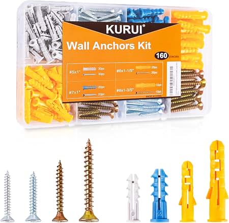 Amazon.com: TOGGLER Alligator AF6 Wall Anchors with Screws, 1/4 in