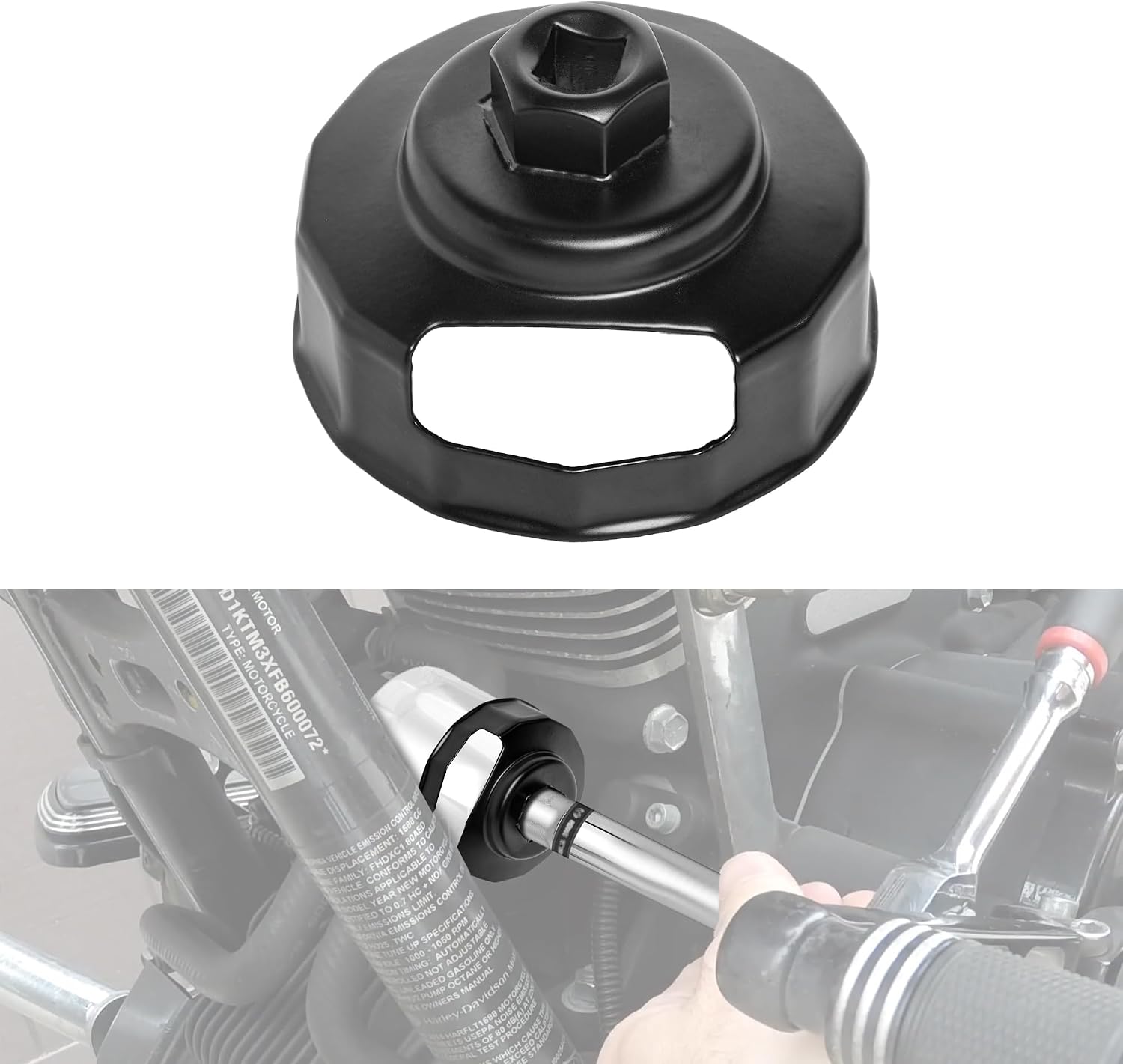 76mm 14 Flutes Oil Filter Wrench for Harley Motorcycle 1984-2021 Models Spin-on Oil Filter Oil Change Tool Kit Accessories(Except 2015-later XG)