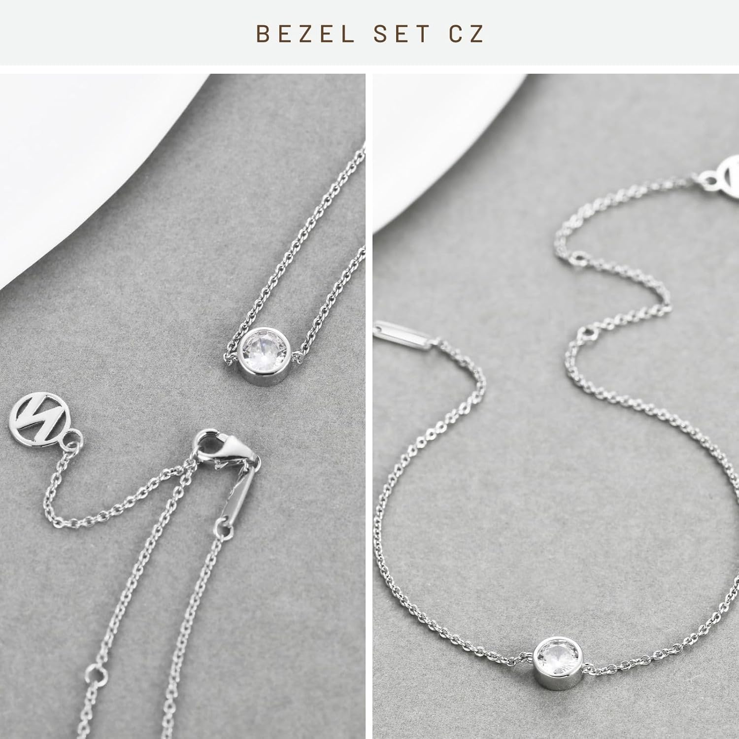 NOKMIT Solid 925 Sterling Silver Bracelets for Women, Dainty Interlocking Circles Cubic Zirconia Adjustable Chain Bracelet, Trendy Stackable Link Bracelets, Simple Cute Jewelry Gifts - Image 5