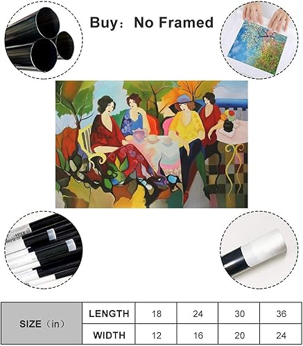 Miniatura 2 de Itzchak Tarkay Hermosa pintura al óleo 4 lienzos Póster Decoración Dormitorio Paisaje Deportivo Oficina Decoración DONGDA Poster Regalo Sin marco 12