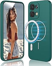Cover Magnetica per Oppo A6 Pro 5G / 4G - Custodia in Silicone Liquido Morbido, Antiurto Protezione Case, Compatibile con Accessori Magnetico, Verde Scuro