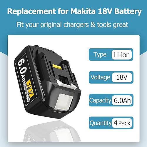 Miniatura 2 de 4 Pack 18-Volt 60ah Lithium-ion Battery Replacement for Makita 18V LXT Battery BL1860B-2 BL1860 BL1850 BL1850B BL1840 BL1840B BL1830 BL1830B BL1815