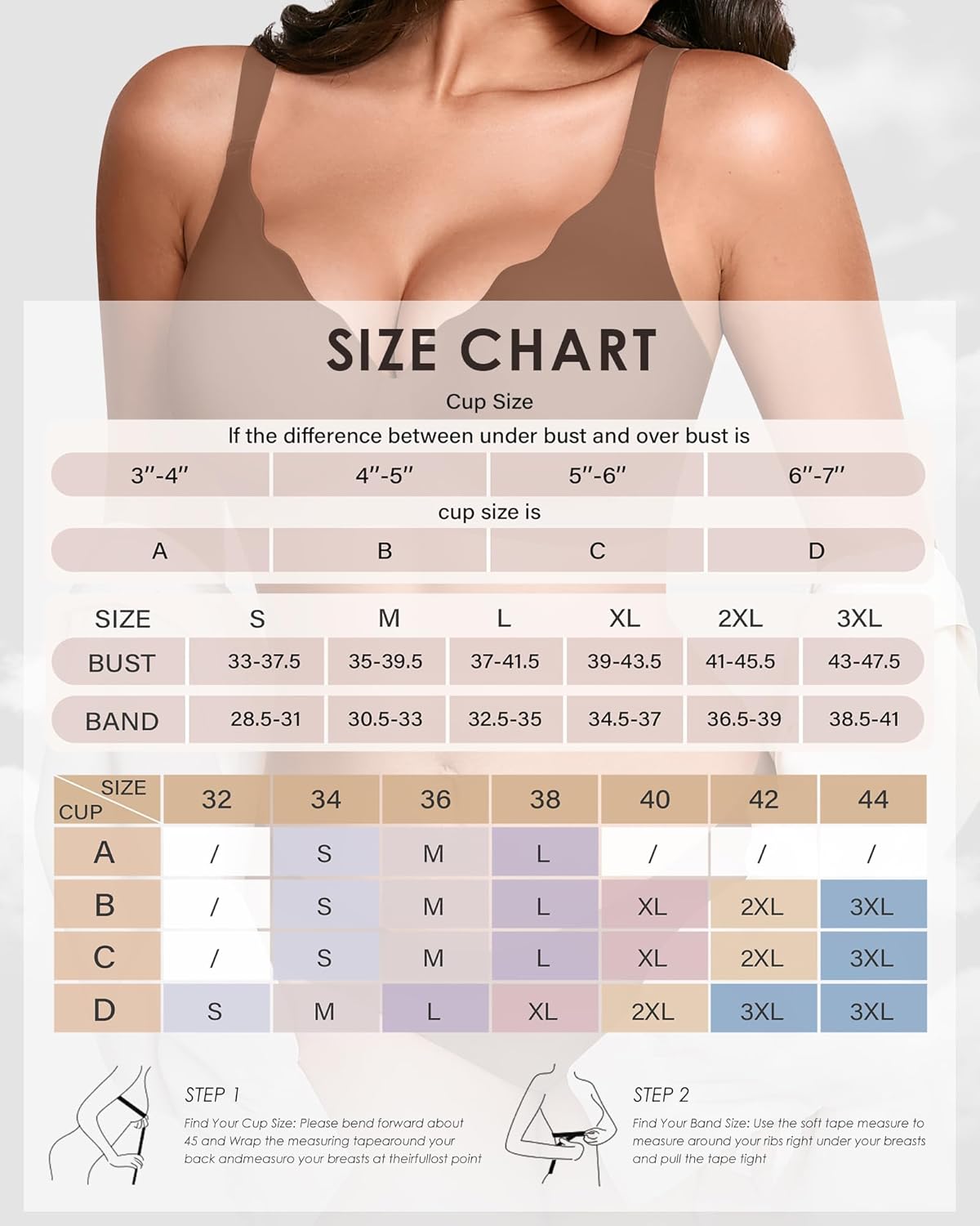 Seamless Wireless Bra for Women with Support - No Underwire Full Coverage Push Up Bras - Image 6