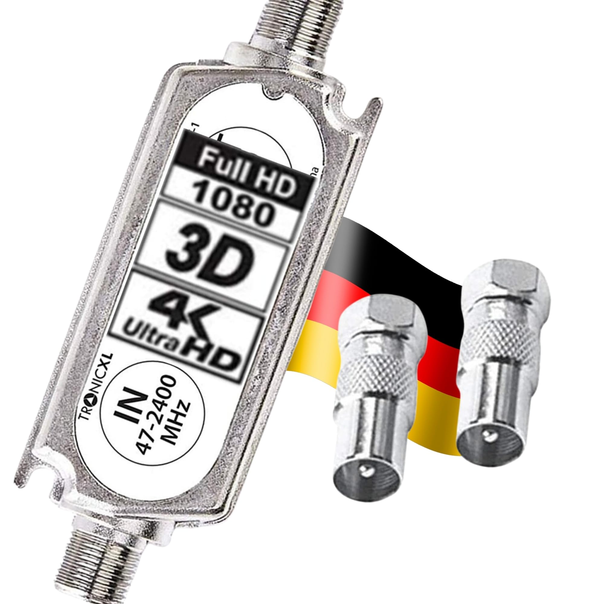 TronicXL Profi 20dB DVBS2 DVB-S2 Amplificateur de ligne satellite à large bande SAT Amplificateur TV PreAmp amplificateur en ligne pour TV satellite et DVB-T