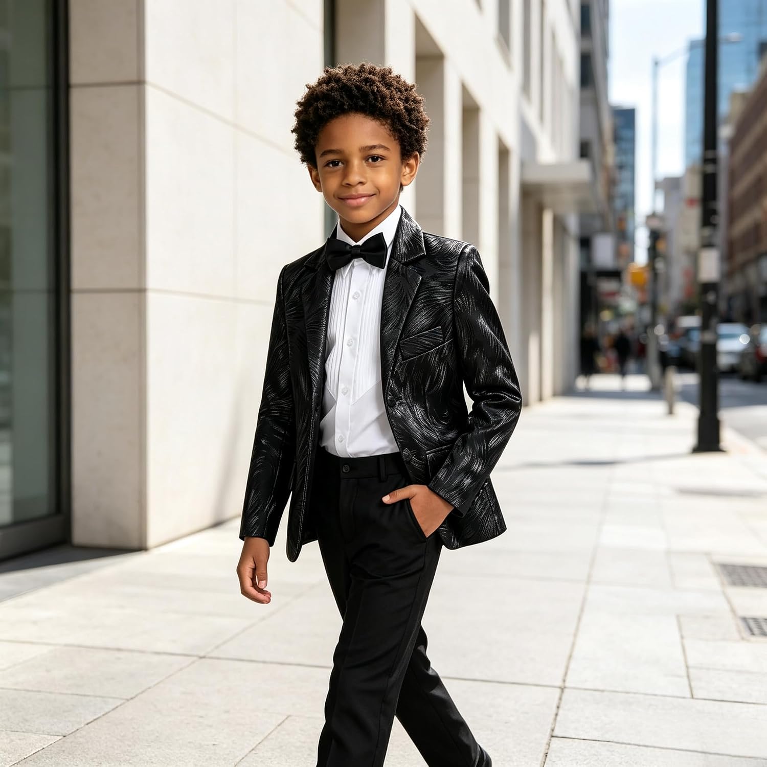 Boy Blazer Kids Regular Fit Homecoming Suit Jacket Casual Party Sports Coat image 2
