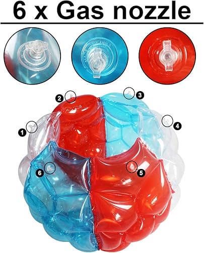 Vista 45 de SUNSHINEMALL Paquete de 2 bolas inflables de parachoques para niños y adultos, bolas gigantes de Zorb (36 pulgadas, rojo + azul)