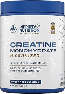Applied Nutrition Creatine Monohydrate Powder 500g – 100% Micronized Creatine – 5g per Serving – Unflavoured – Supports High-Intensity Performance – 100 Servings