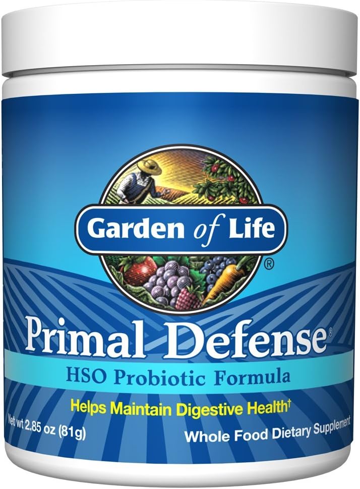 Garden of Life Whole Food Primal Defense HSO Probiotic Dietary Supplement for Digestive and Gut Health, Vegetarian Powder