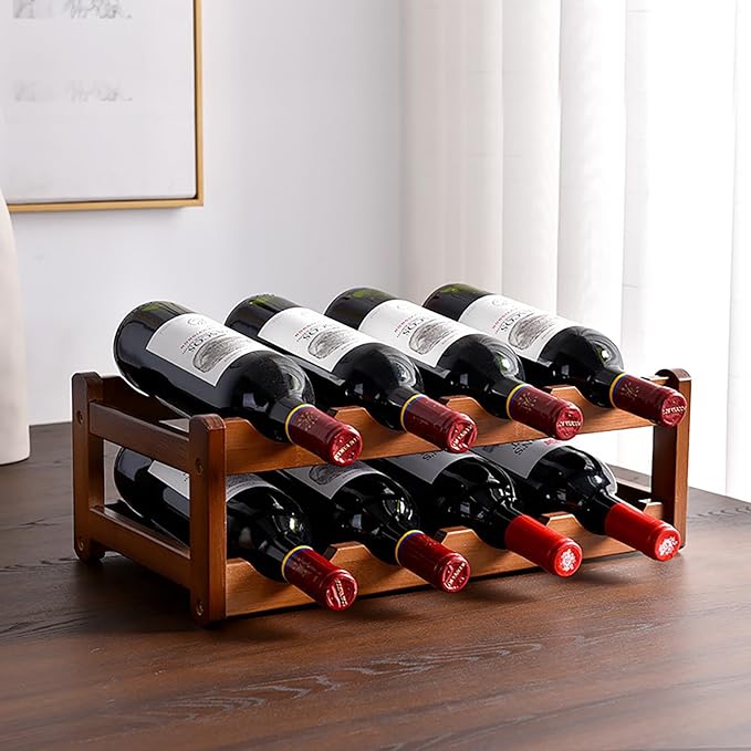Soporte para Vinos de Bambú SCONVU, 8 Botellas, de Encimera miniatura 2