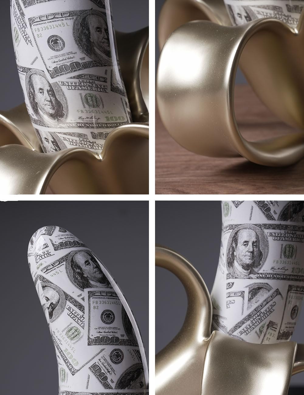 Abstract Sculpture Decor Modern Arts Banana Figurine Table Centerpiece Statue Polyresin 13.4 inch