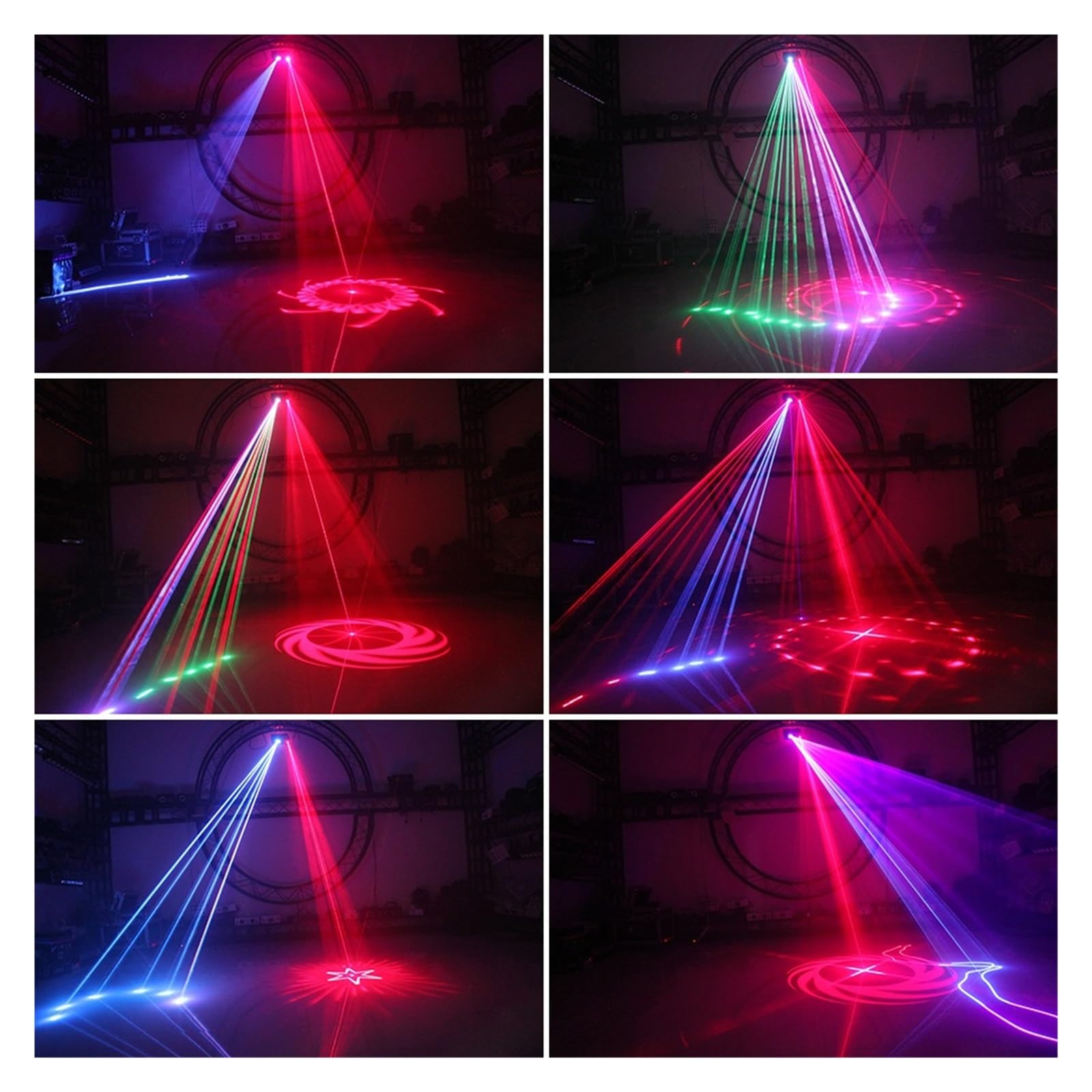 Bühnenlichter 500 MW RGB-Laserstrahllinienscanner RG-Muster 2-in-1-Projektor DJ Disco Urlaub Party Hochzeit Bar DMX Bühnenbeleuchtungseffekt(Without Remote)