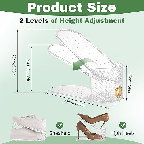 Miniatura 6 de Organizador de ranuras para zapatos, paquete de 10 ranuras para zapatos, puede ahorrar un 50% de espacio en los apiladores de zapatos, dispositivo