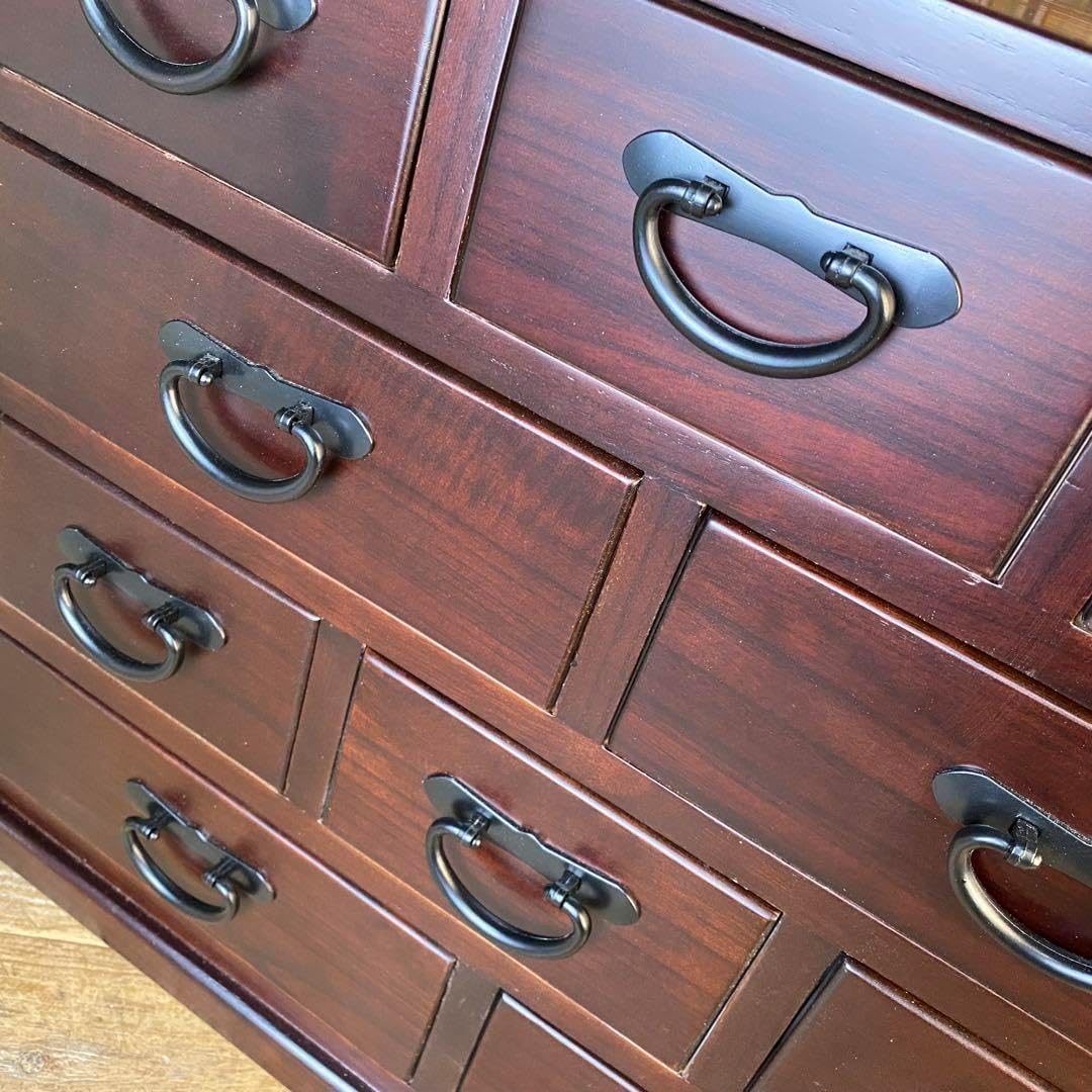 民芸家具桐材多引き出しチェストタンスB（四段十引き出し）60㎝×53㎝木製収納 民芸家具桐材多引き出しチェストタンスB（四段十引き出し）60㎝×