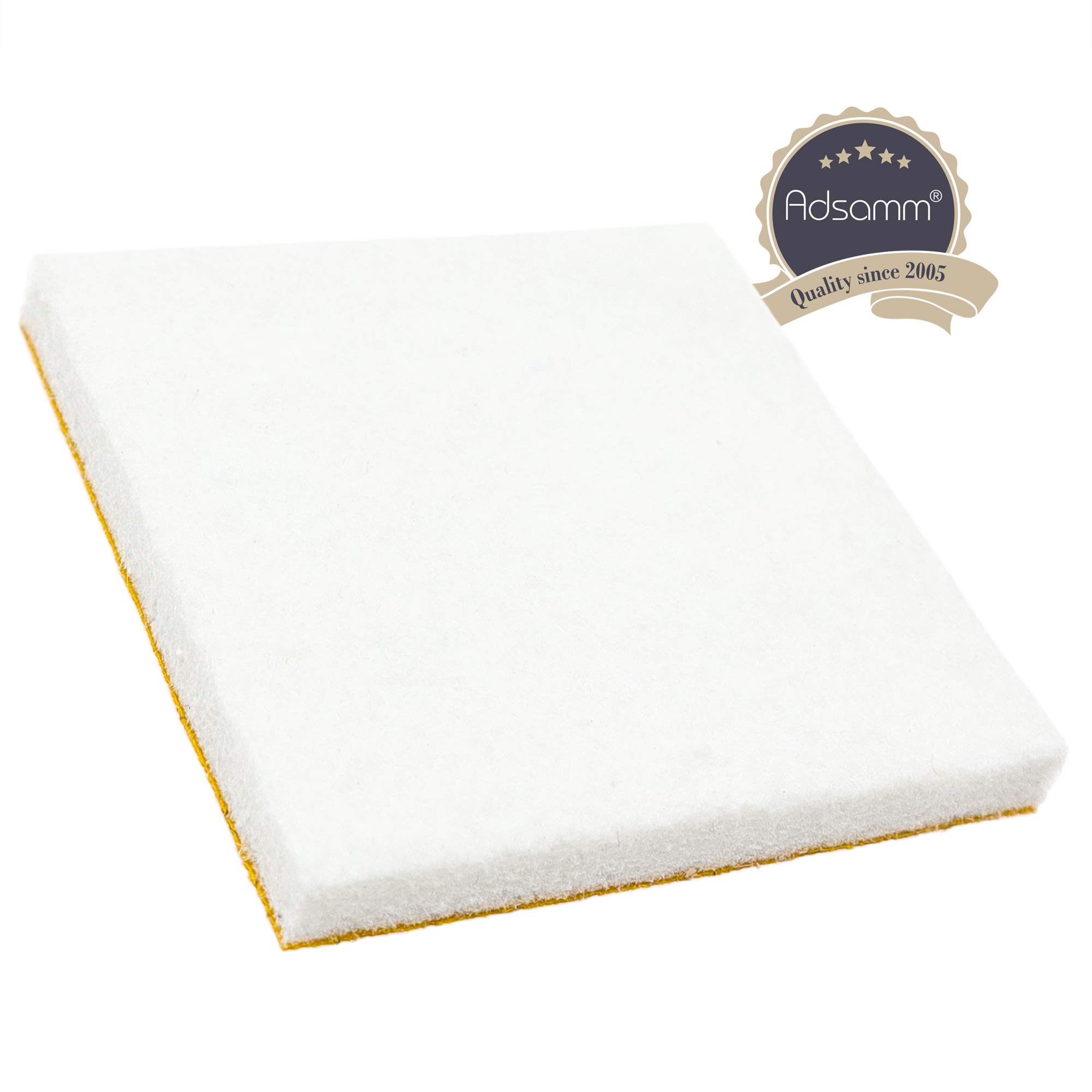 Adsamm® / 100 x Deslizadores de Fieltro autoadhesivos/Blanco / 45x45 mm/Cuadrado/Patines de Fieltro para Muebles de 5,5 mm de Grosor