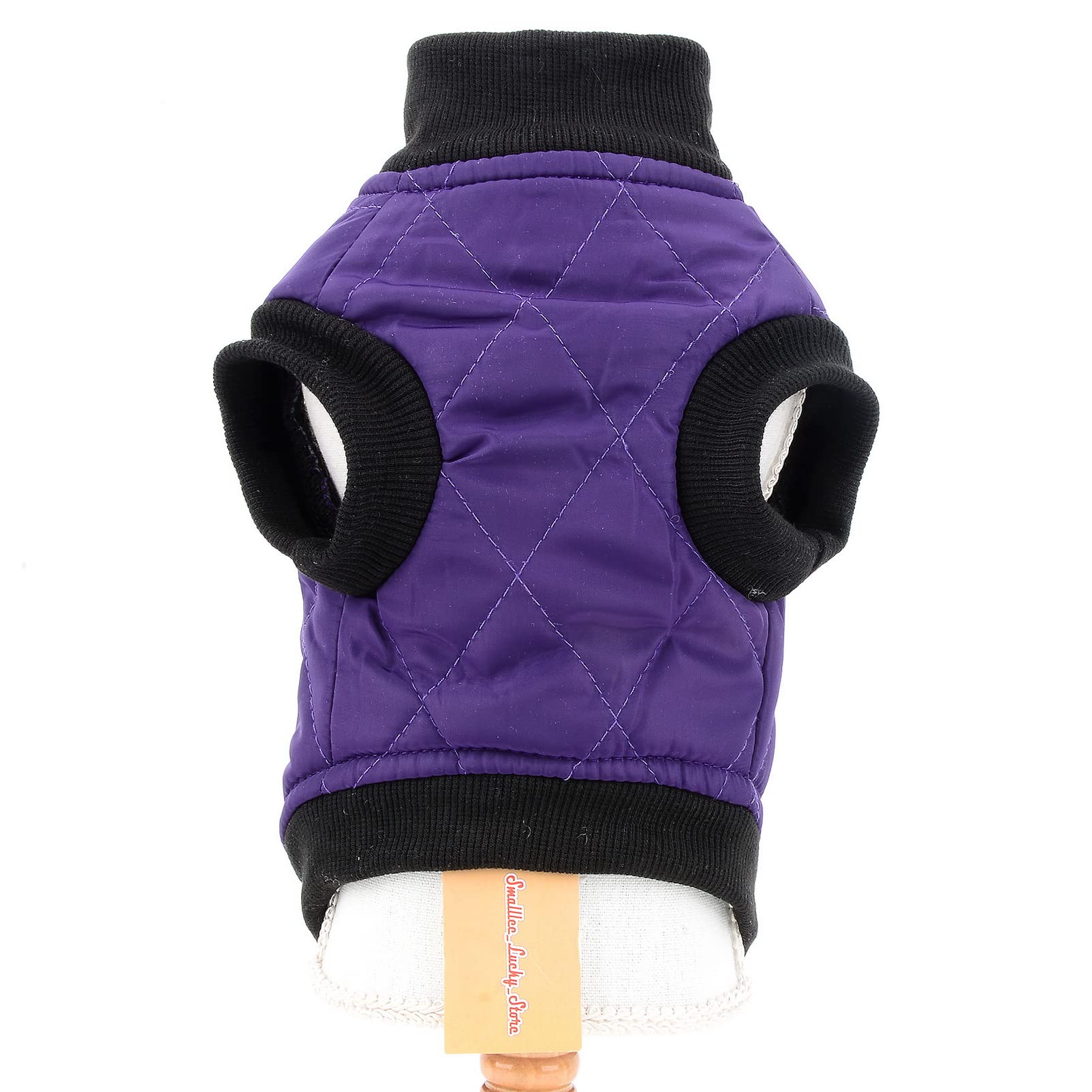 SMALLLEE_LUCKY_STORE Pet Water Resistance Zip-up Jacket Vest Coat with D-rings for Small Dogs Cats Fleece Lined Puppy Chihuahua Yorkie Warm Winter Clothes - Image 2