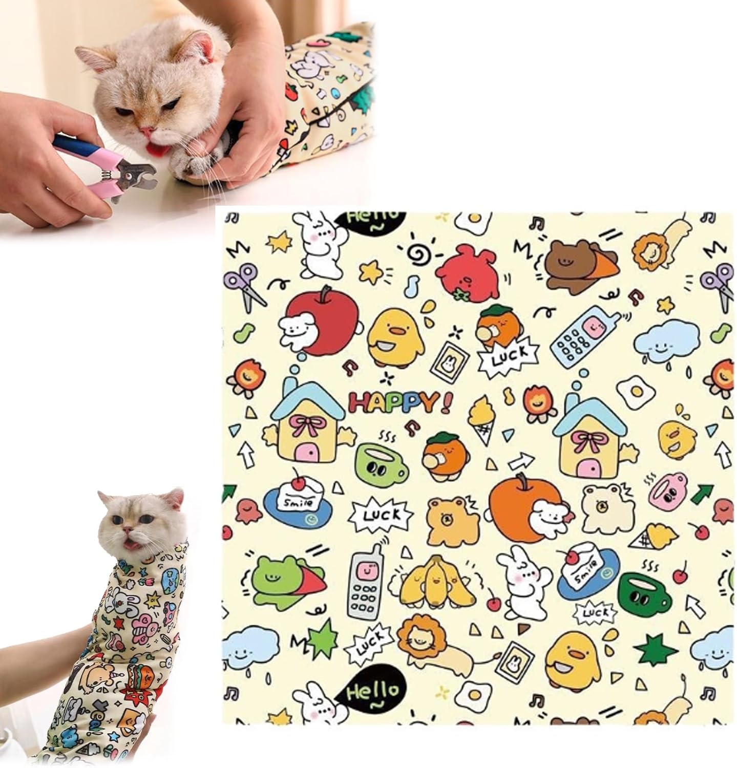 SiQiYu Cat Grooming Wrap, Cat Wrap for Grooming, Fabric