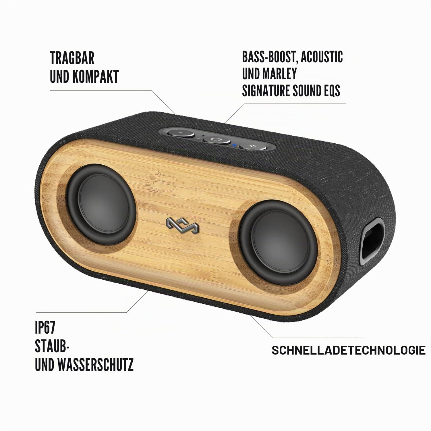 Marley House of Get Together 2 Mini tragbarer Bluetooth Lautsprecher - 20W