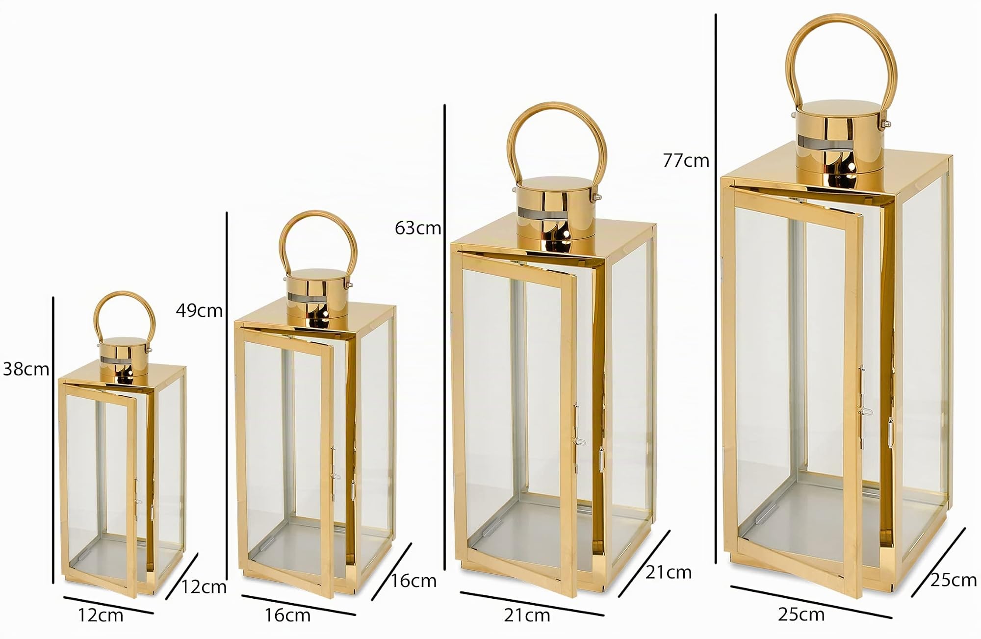Laterne Gartenlaterne 4 Set Metall Windlicht Laternen Deko Kerzenhalter Kerzenleuchter Kerzenständerr für Innen Außen Outdoor Indoor Wohnzimmer Garten Balkon Gartenbeleuchtung