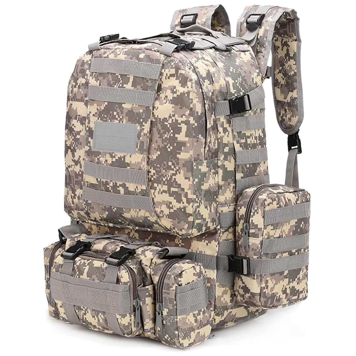 aiGear 55L Tactical Backpack | Lightweight Backpack Hiking Daypack | Rucksack with Molle System | for Outdoor Sports Trekking Hiking Travel Camping (ACU)