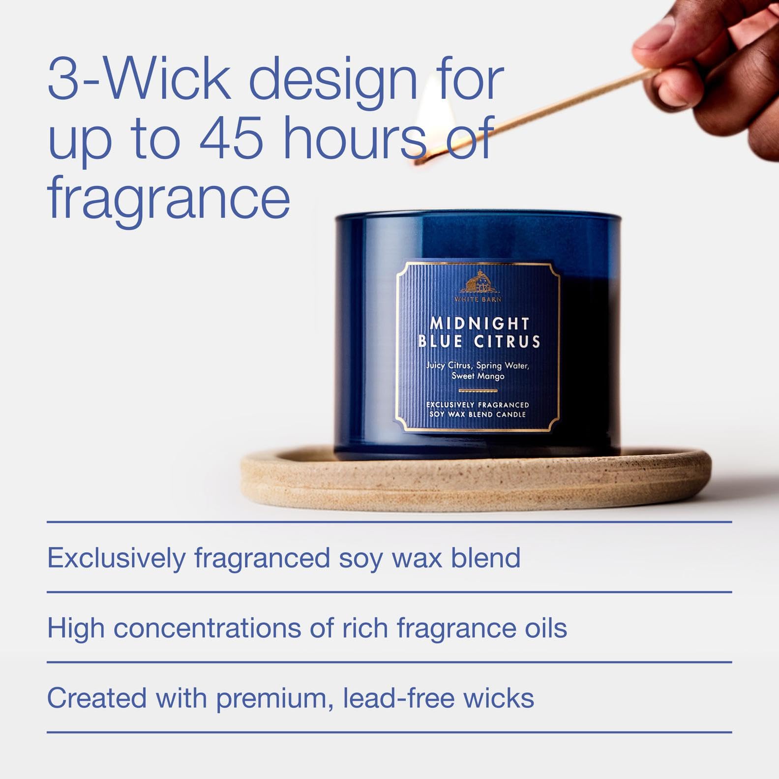 Amazon.com: Bath & Body Works Midnight Blue Citrus 3-Wick Candle