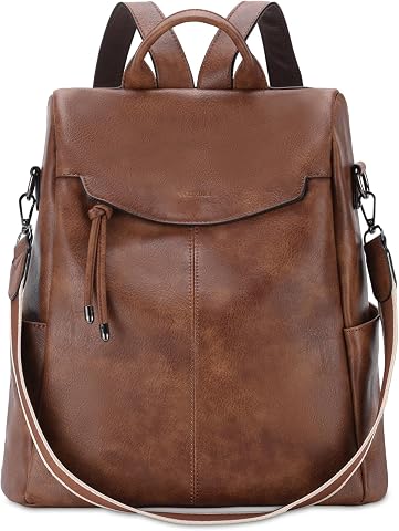 VX VONXURY Mochila Antirrobo Mujer de Cuero PU Mochila Mujer Casual Convertible Bolso Hombro Mujer para Escuela Viaje Trabajo
