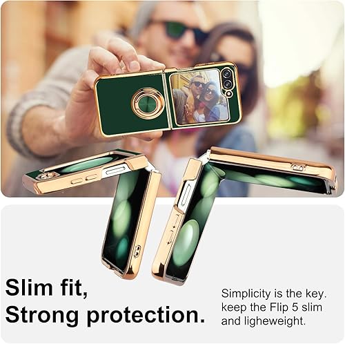 Miniatura 6 de LONTECT Funda para Galaxy Z Flip 5 a prueba de golpes, delgada con soporte magnético, resistente contra caídas, funda protectora para Samsung Galaxy
