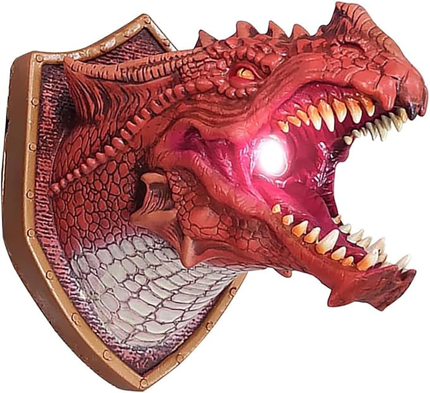 halloween decorations outdoor Wall Mounted Large Dinosaur Head Wall Decorative Statue with LED Lights and Colorful Nozzles That Emit Water Mist, 3D Hanging Art Sculpture Shape Statue Home Decoration