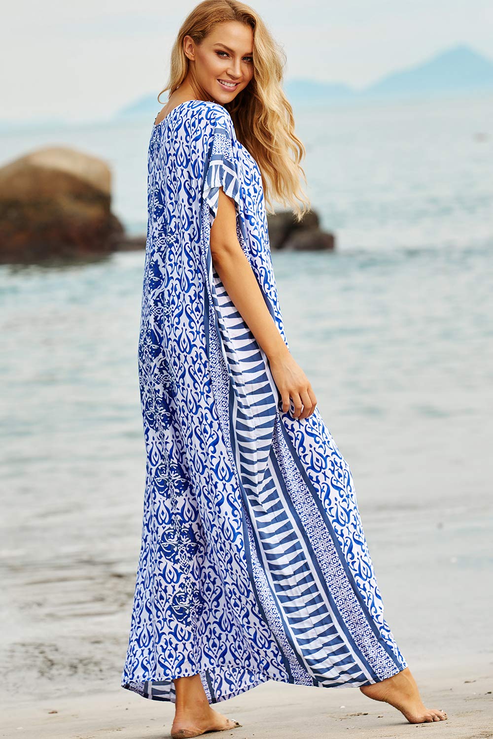 Femmes Broderie Caftan Surdimensionné Bohomian Kimono Vêtements de Nuit Biniki Couverture Ups Sarong Paréo