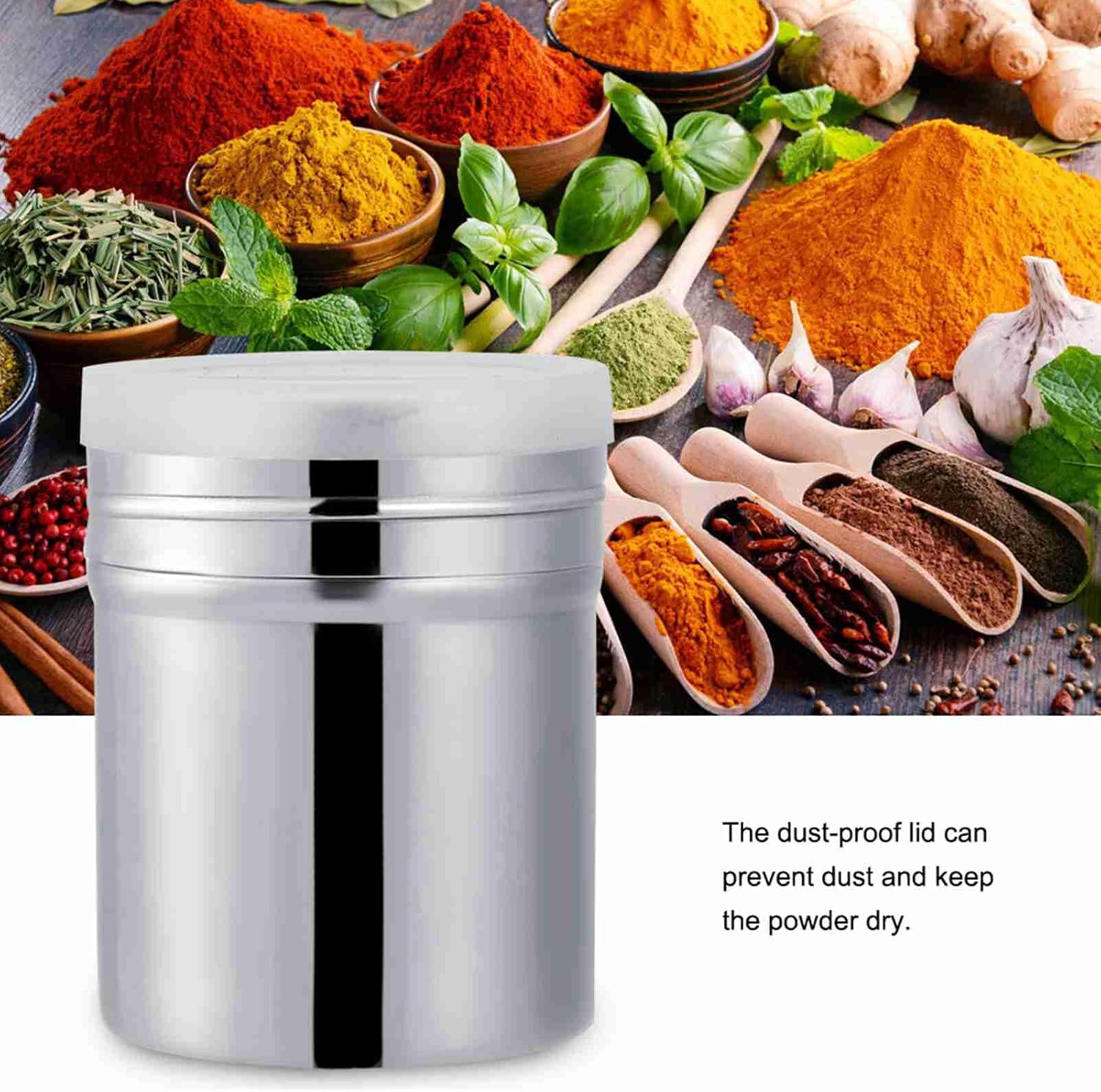 Horoper Small and Salt Shaker Stainless Steel Cocoa Powder Shaker Chocolate Icing Sugar Shaker Sifter Seasoning Shakers for Salt Cinnamon Sugar Flour (Small)