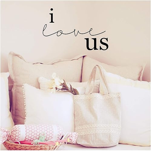 Calcomanía de vinilo con texto en inglés "I Love Us" (negro, 12.5 pulgadas de alto x 19.5 pulgadas de largo)