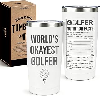 World'S Okayest Golfer Tumbler Gift - Golf Ball Print Tumbler For Golfers, White Premium Cup, Birthday & Father’s tumbler gift for Men, Women, Dad, Grandpa, Uncle, Boss, Husband, Boyfriend-5