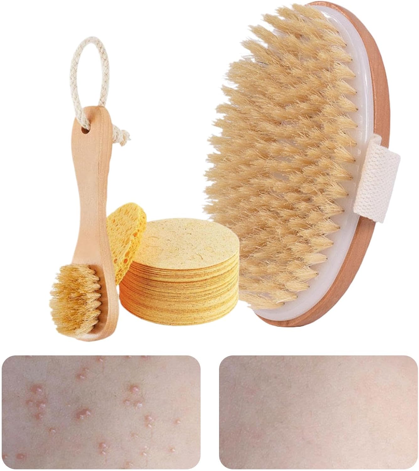 Bath Brush, Shower Scrubber, Face Brushes, Facial Cleansing Brush with Gentle and Skin Friendly Bristles for Exfoliate and Refreshing in Bathroom, 5.12×3.15×1.77 Inches