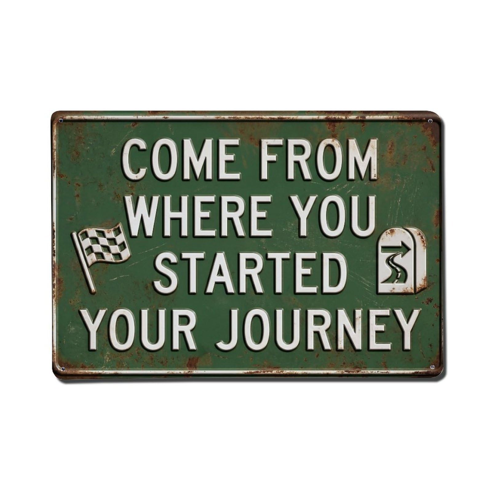 Come Where Started Journey Retro Motivational Slogans Metal Tin Sign Plaque Wall Decor for Cafe, Club Bar, Office, Home Garden Metal Poster 8x12Inch