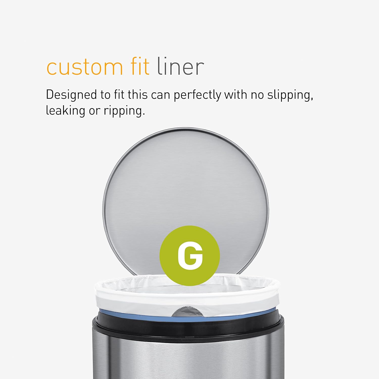 simplehuman Custom Fit Trash Can Liner C, 10 Liters / 2.6 Gallons, 20 Count (Pack of 4)