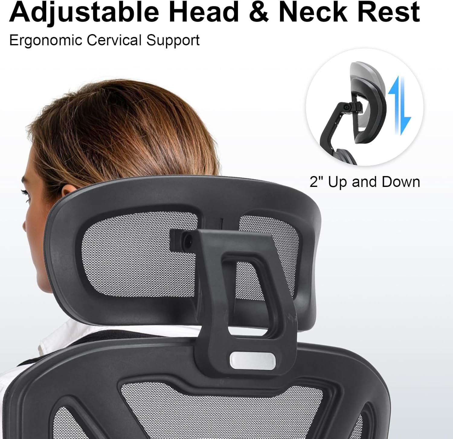 Ergonomic Office Chair,Computer Desk Chair with Adjustable Lumbar Support & 3D Headrest,5D Armrests,90-135° Recline,Breathable Mesh High Back,BIFMA Certified,Home Office Gaming Chair for Adults,Black