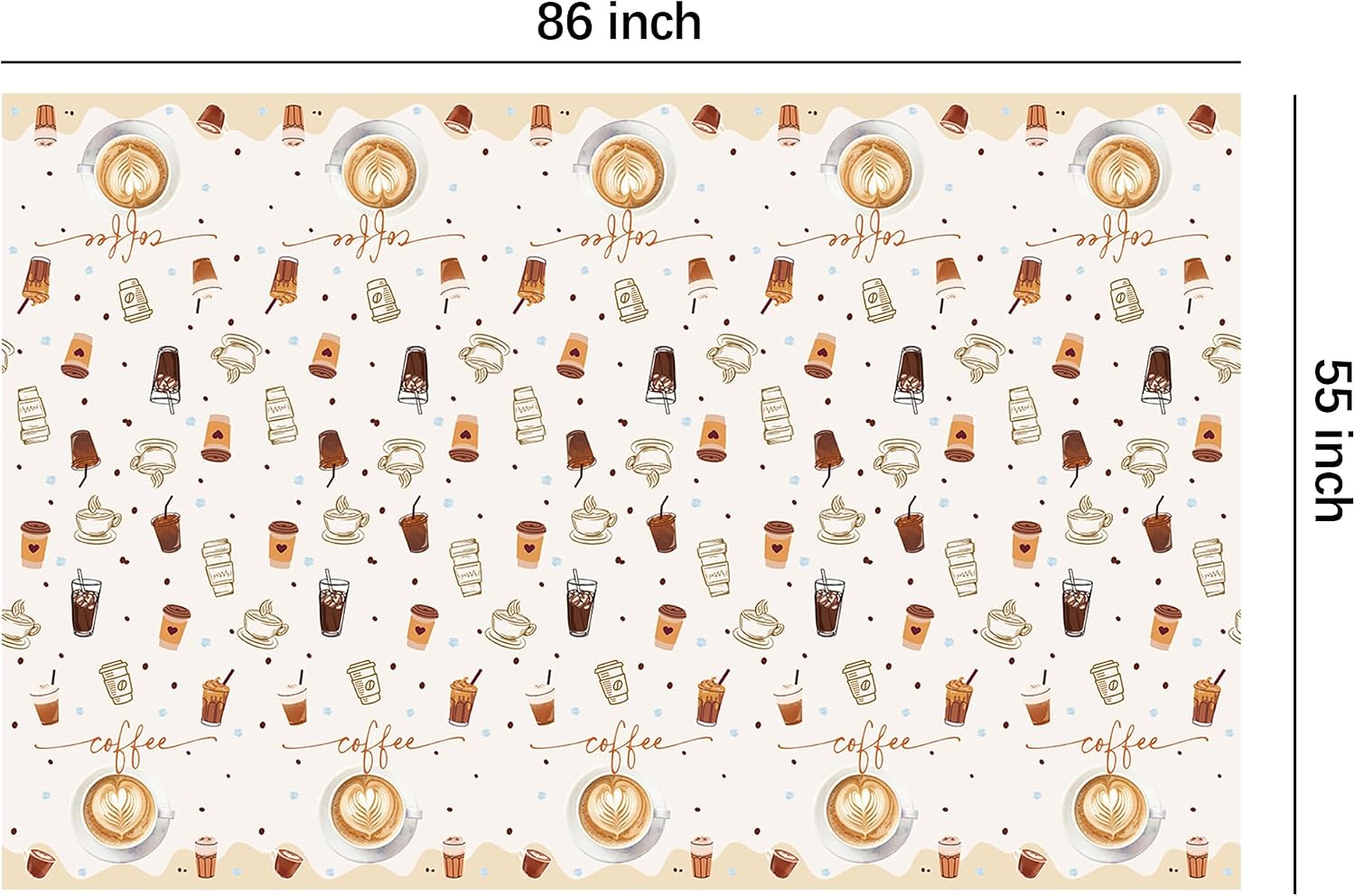 Xigejob Coffee Party Decorations Tablecloth for Birthday Baby Shower Bridal Shower, 3 Pack Disposable Coffee Birthday Decorations Table Cover Party Supplies (55in x 86in)