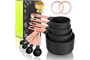 8-Piece Rose Gold Accent Measuring Cups and Spoons Set