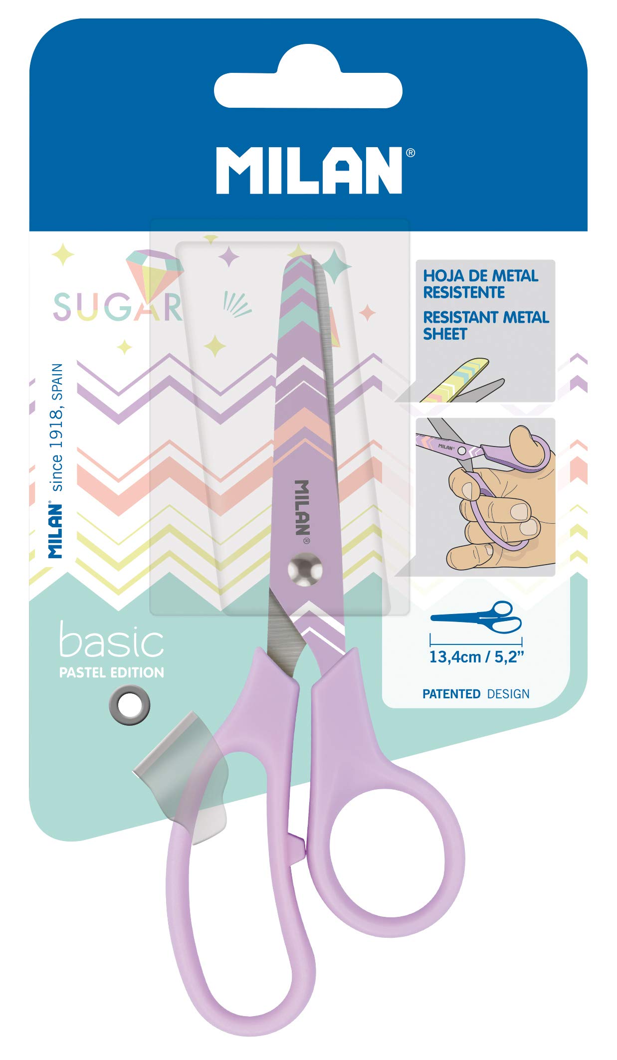 Blister Pack of Basic Pastel Sugar Diamond Lilac Scissors, Colour Lilac, Blíster 1 ud - Image 2