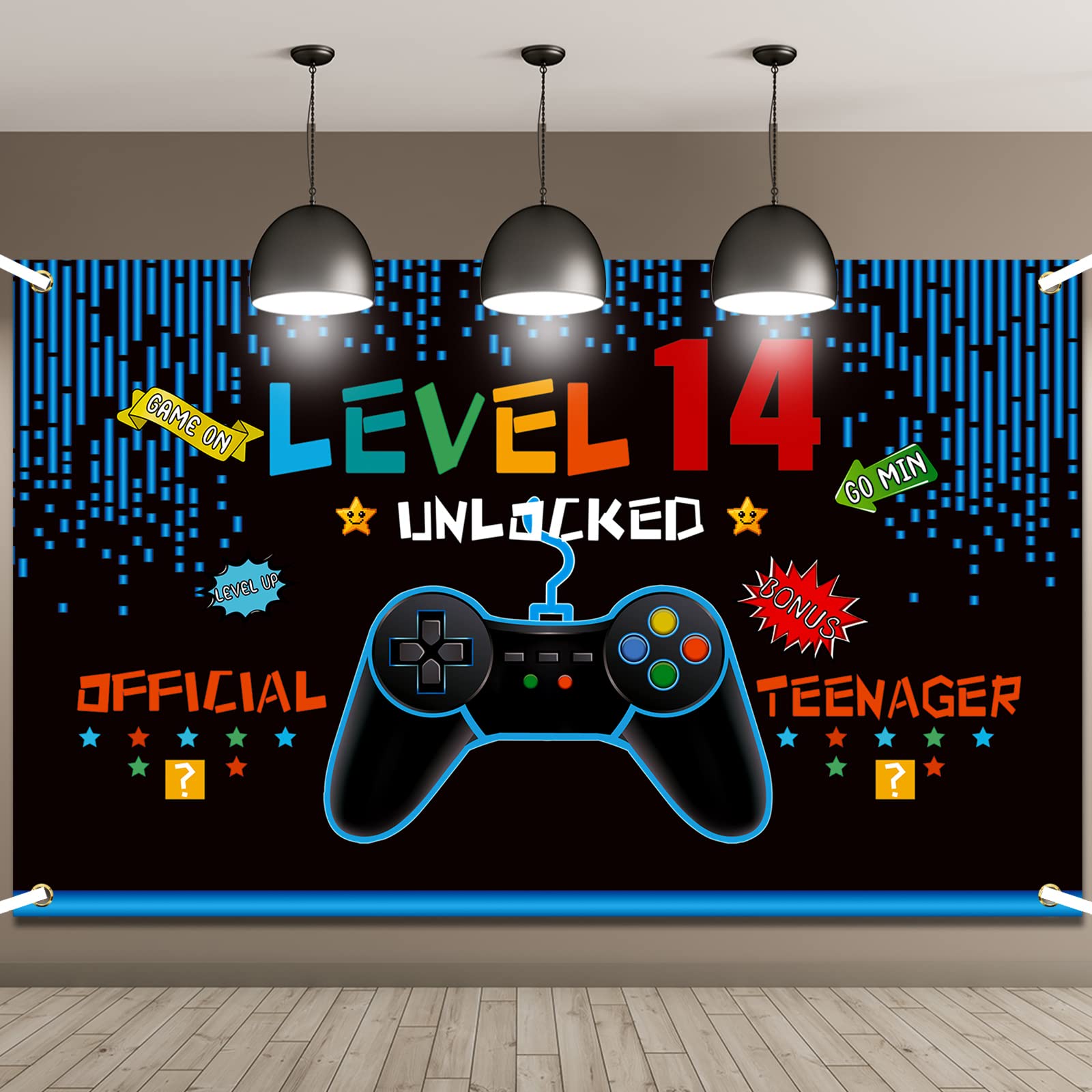 Video Game Birthday Decorations 8 9 10 11 12 13 14th Birthday Decorations for Boys Gaming Theme Photo Props Backdrop Banner Teenager Party Decoration(