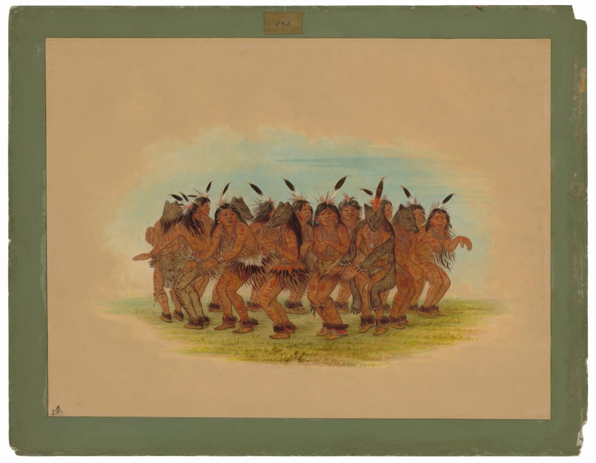 POSTERIIk Vintage Art Print Images Pictures Print Animal Dance K'nisteneux by George Catlin Modern Colour Posters for Office Home Decor 60x90cm