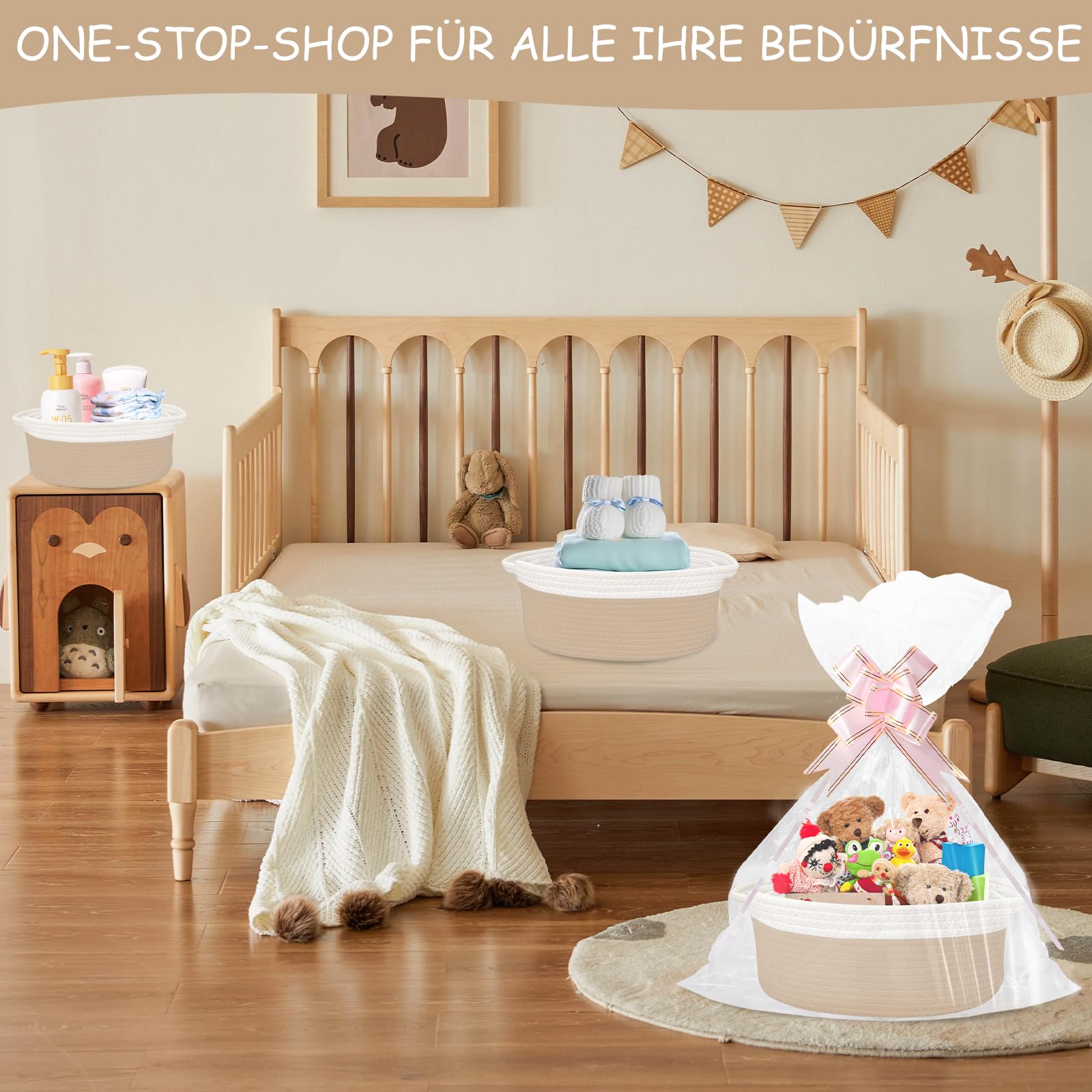 Leeg geschenkmand, gevlochten, mand voor geschenken met