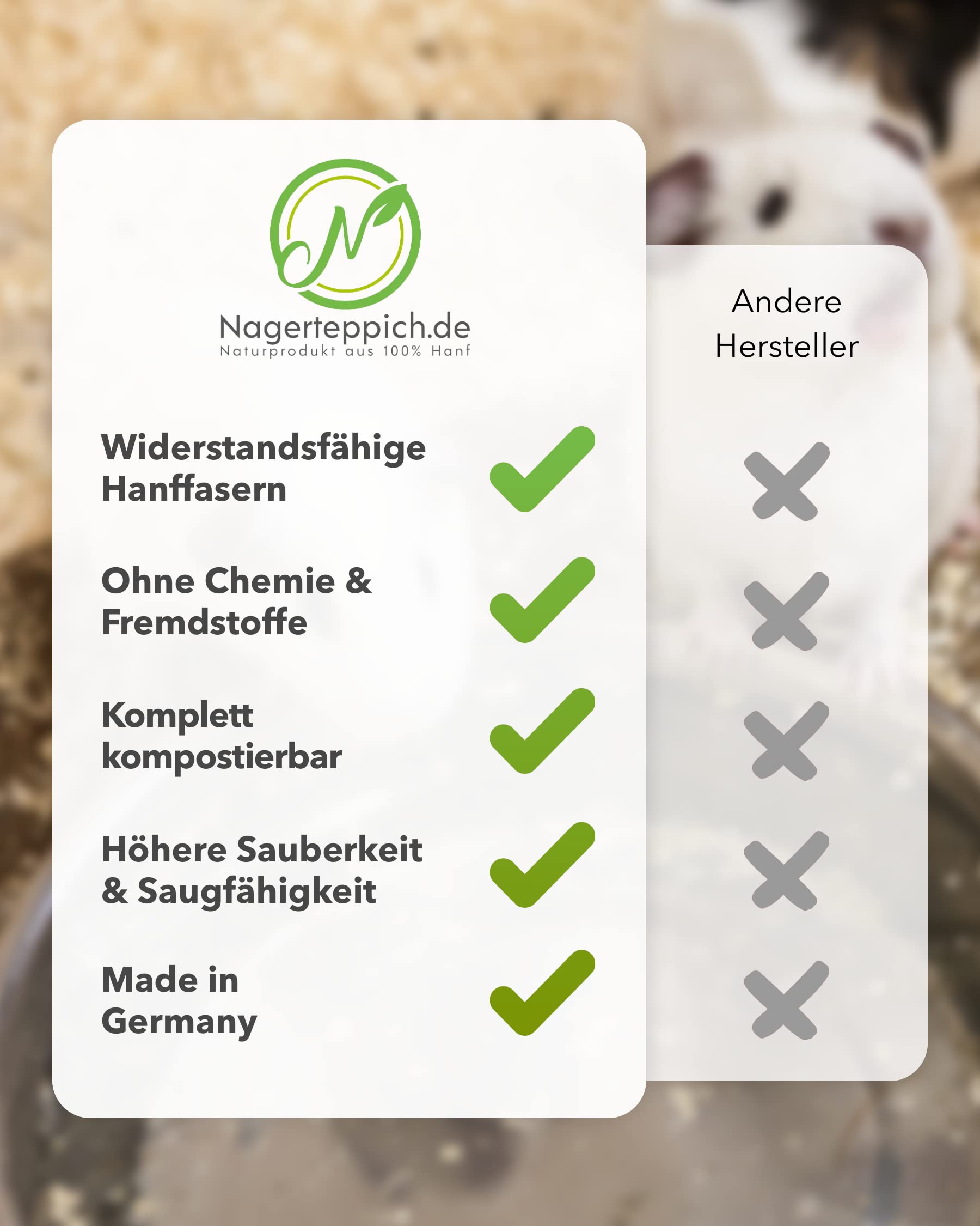 Tappeto Per Roditori Realizzato Al 100% In Canapa, 120 X 60 Cm Spessore 5 Mm Confezione Da 2 Pezzi Per Tutti I Tipi Di Animali Di Piccole Dimensioni 2 - Foto 7