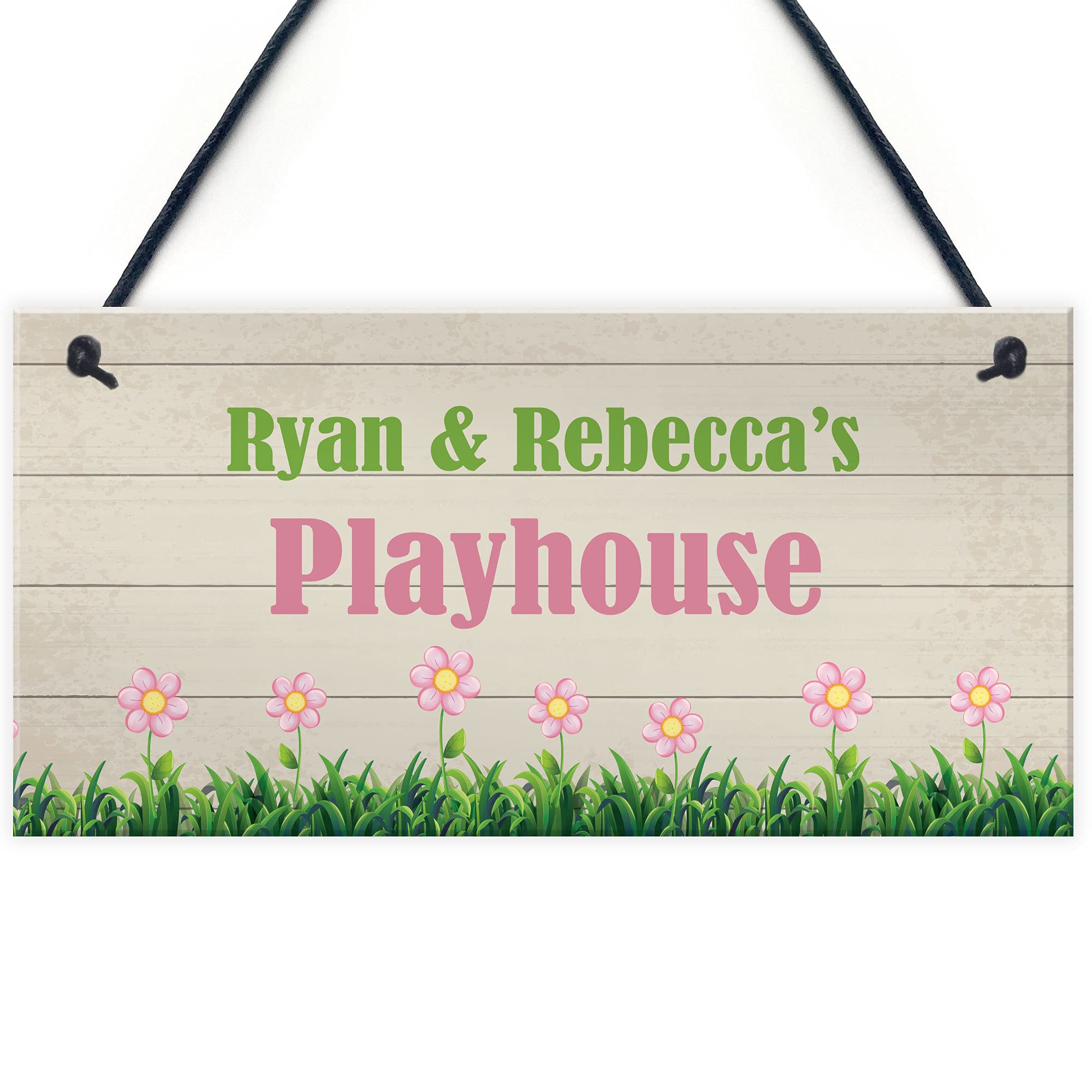 PERSONALISED Playhouse Garden Sign Hanging Den Room Plaque Daughter Son Gift